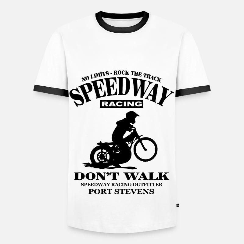 Speedway - Männer Kontrast-T-Shirt - Weiß/Schwarz