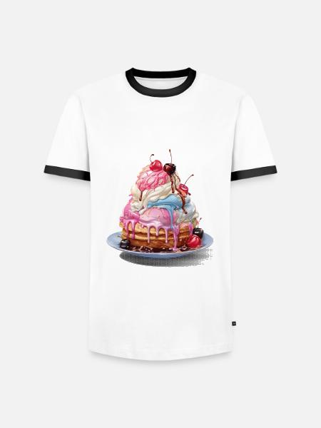 Ice Cream - Men's Ringer Shirt - white/black