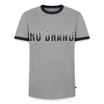 NO BRAND - STYLE URBAIN - T-shirt contrasté Homme - gris/marine  - Devant - AI Model Female 172 light (172cm) & AI Model Male 178 light (178cm)