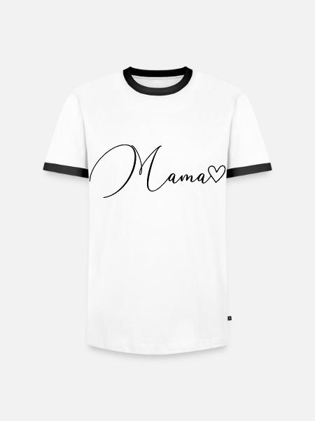 Mom Font - Men's Ringer Shirt - white/black