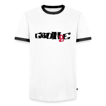 grunge_logo - Männer Kontrast-T-Shirt - Weiß/Schwarz - Vorne - AI Model Female 172 light (172cm) & AI Model Male 178 dark (178cm)