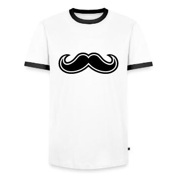 Bart - Männer Kontrast-T-Shirt - Weiß/Schwarz - Vorne - AI Model Female 172 light (172cm) & AI Model Male 178 dark (178cm)