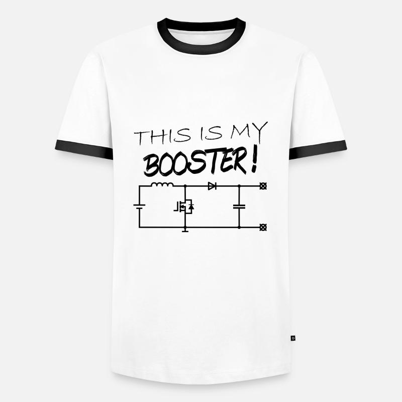Schaltplan Booster Elektronik Hardware - Männer Kontrast-T-Shirt - Weiß/Schwarz