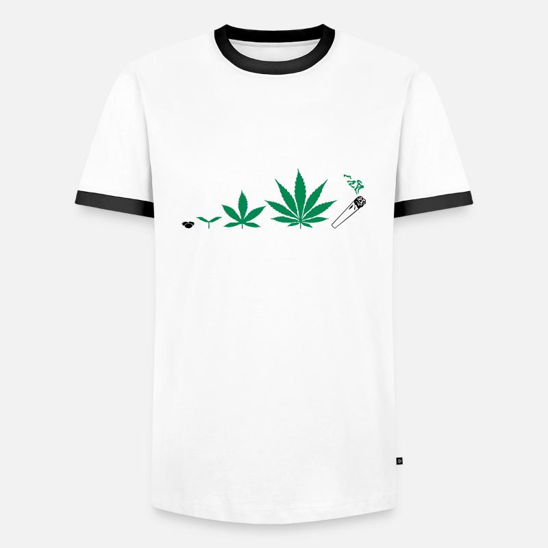 Cannabis development - Männer Kontrast-T-Shirt - Weiß/Schwarz