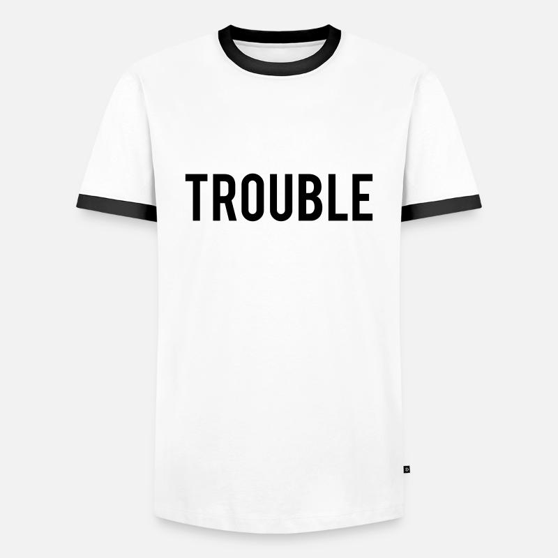Double Trouble - Männer Kontrast-T-Shirt - Weiß/Schwarz
