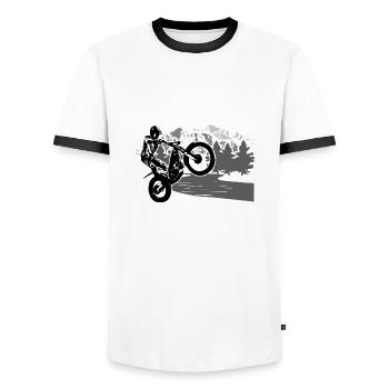 Trial - Männer Kontrast-T-Shirt - Weiß/Schwarz - Vorne - AI Model Female 172 light (172cm) & AI Model Male 178 dark (178cm)