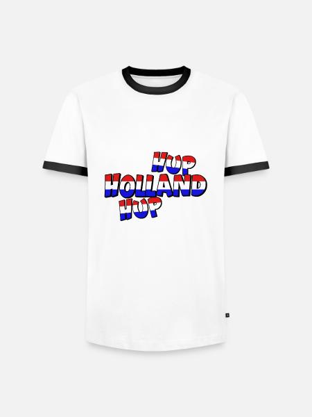 Hup Holland Hup - Männer Kontrast-T-Shirt - Weiß/Schwarz