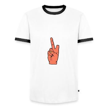 SUPER MENUISIER - T-shirt contrasté Homme - blanc/noir - Devant - AI Model Female 172 light (172cm) & AI Model Male 178 dark (178cm)