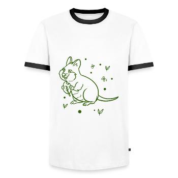 Squirrel - Chipmunk - Forest animal - Nature - Men's Ringer Shirt - white/black - Front - AI Model Female 172 light (172cm) & AI Model Male 178 dark (178cm)