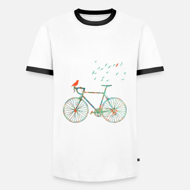 fahrrad e 4 - Männer Kontrast-T-Shirt - Weiß/Schwarz
