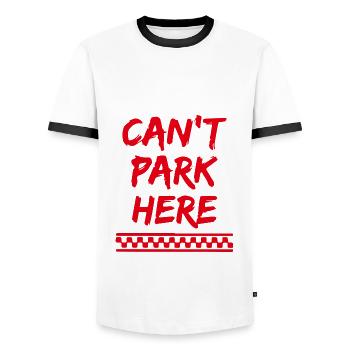 can't park here josh williams cant park here - T-shirt contrasté Homme - blanc/noir - Devant - AI Model Female 172 light (172cm) & AI Model Male 178 dark (178cm)