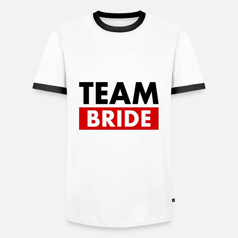 Team bride - Männer Kontrast-T-Shirt - Weiß/Schwarz