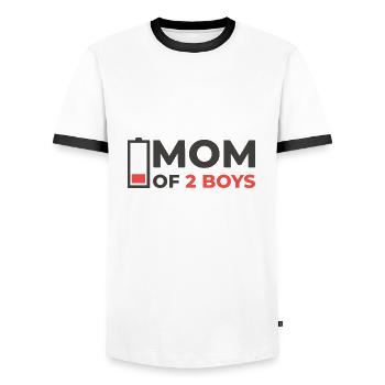 Maman maman chargement fête des mères meilleure maman humour - T-shirt contrasté Homme - blanc/noir - Devant - AI Model Female 172 light (172cm) & AI Model Male 178 dark (178cm)