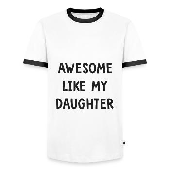 awesome like my daughter cadeau papa fête pères - T-shirt contrasté Homme - blanc/noir - Devant - AI Model Female 172 light (172cm) & AI Model Male 178 dark (178cm)
