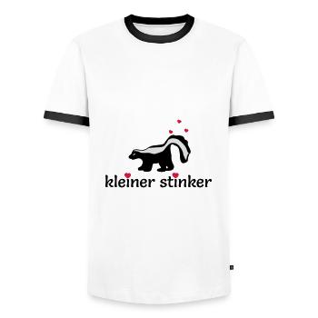 kleines Stinktier mit herzen - Männer Kontrast-T-Shirt - Weiß/Schwarz - Vorne - AI Model Female 172 light (172cm) & AI Model Male 178 dark (178cm)