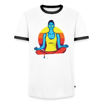 My Favorite Yoga Buddies Call Me Mom - Männer Kontrast-T-Shirt - Weiß/Schwarz - Vorne - AI Model Female 172 light (172cm) & AI Model Male 178 dark (178cm)