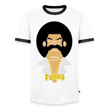 funky - Männer Kontrast-T-Shirt - Weiß/Schwarz - Vorne - AI Model Female 172 light (172cm) & AI Model Male 178 dark (178cm)