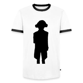 Ombre Napoléon Bonaparte - T-shirt contrasté Homme - blanc/noir - Devant - AI Model Female 172 light (172cm) & AI Model Male 178 dark (178cm)