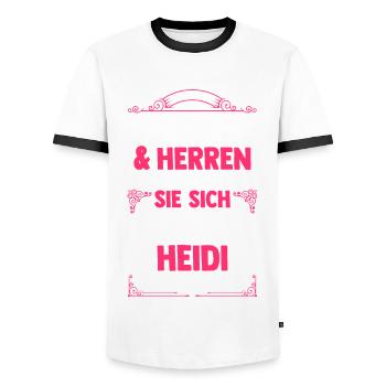 Vorname Heidi - Männer Kontrast-T-Shirt - Weiß/Schwarz - Vorne - AI Model Female 172 light (172cm) & AI Model Male 178 dark (178cm)