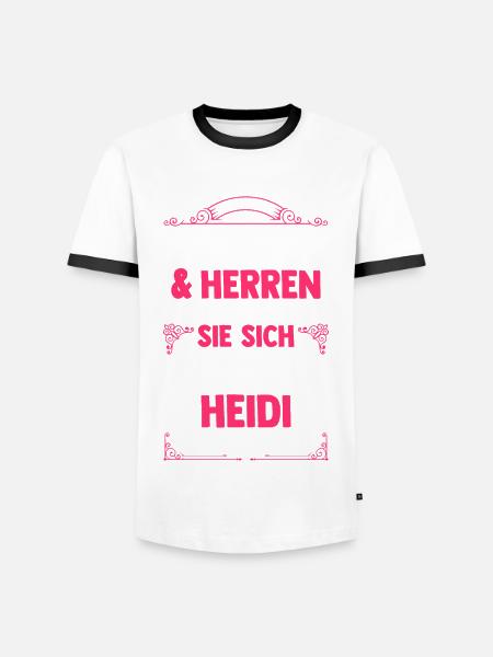 Vorname Heidi - Männer Kontrast-T-Shirt - Weiß/Schwarz