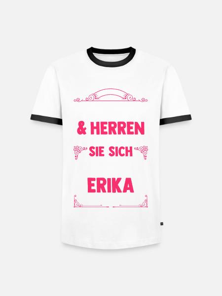 Vorname Erika - Männer Kontrast-T-Shirt - Weiß/Schwarz