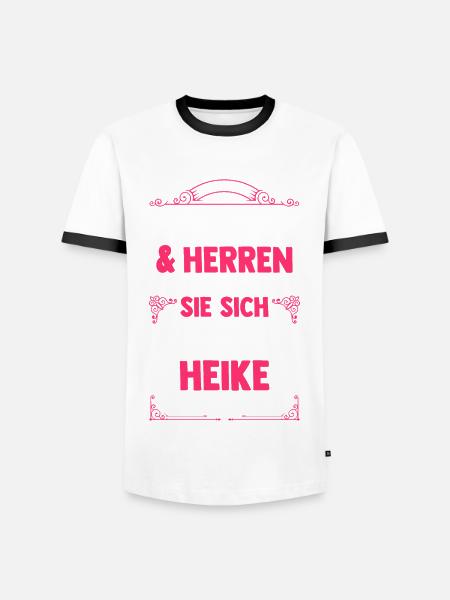 Heike - Männer Kontrast-T-Shirt - Weiß/Schwarz