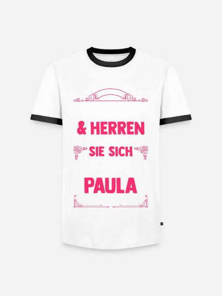 Name Paula - Männer Kontrast-T-Shirt - Weiß/Schwarz