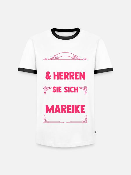 Mareike - Männer Kontrast-T-Shirt - Weiß/Schwarz