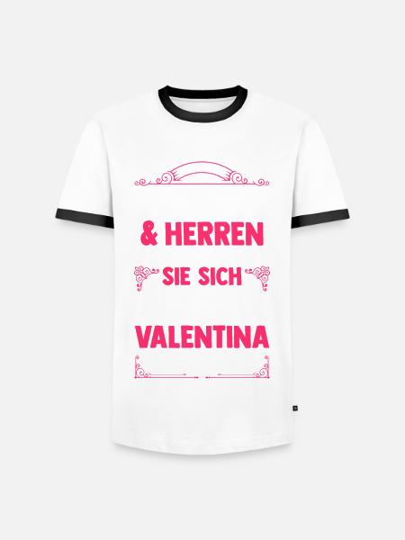 Valentina - Männer Kontrast-T-Shirt - Weiß/Schwarz