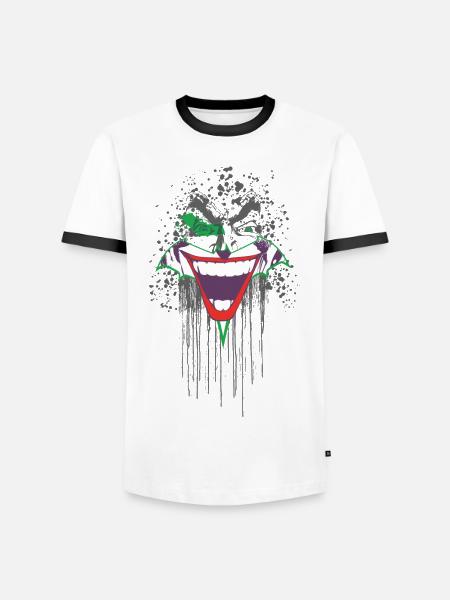 DC Comics Originals Joker Batman Batsignal - Herre kontrast-T-shirt - hvid/sort