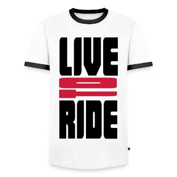 biker - Männer Kontrast-T-Shirt - Weiß/Schwarz - Vorne - AI Model Female 172 light (172cm) & AI Model Male 178 dark (178cm)