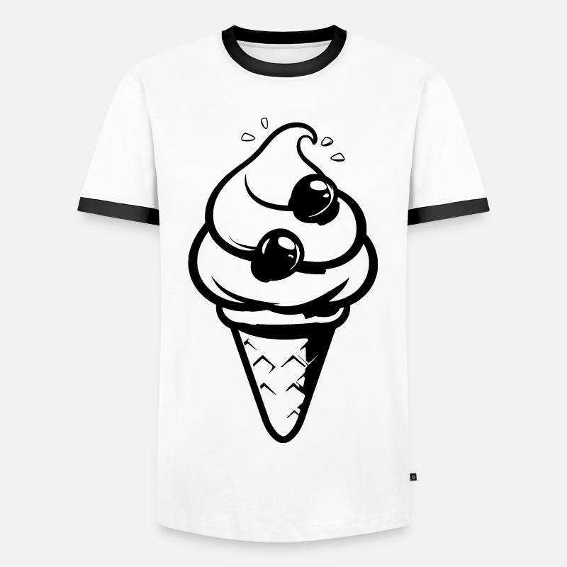 Cornet - Men's Ringer Shirt - white/black