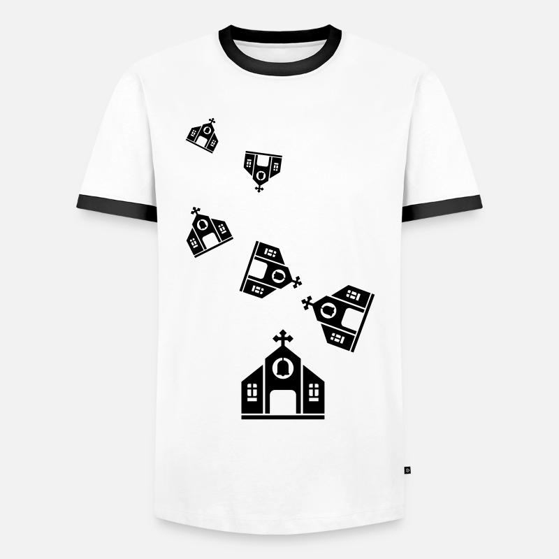 Kirche glaube - Männer Kontrast-T-Shirt - Weiß/Schwarz