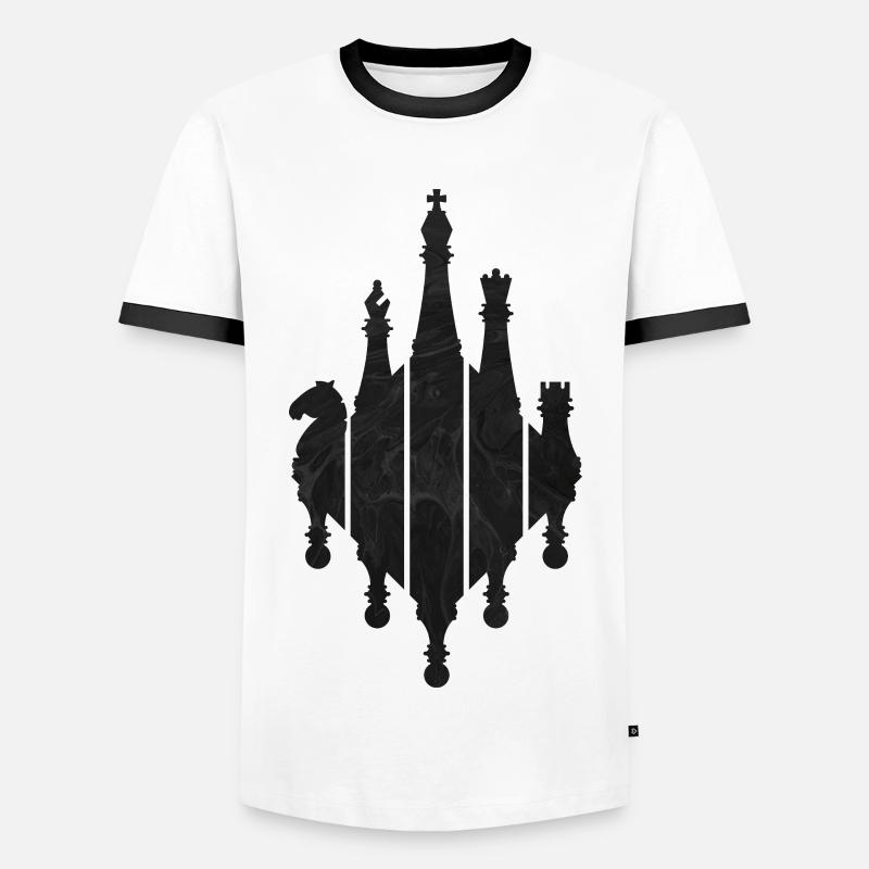 CHESS CHESS GAME - Men's Ringer Shirt - white/black