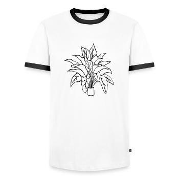 Plante - T-shirt contrasté Homme - blanc/noir - Devant - AI Model Female 172 light (172cm) & AI Model Male 178 dark (178cm)