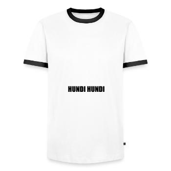 Hund Hunde - Männer Kontrast-T-Shirt - Weiß/Schwarz - Vorne - AI Model Female 172 light (172cm) & AI Model Male 178 dark (178cm)