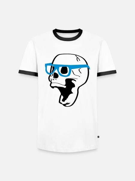 funny skull - Männer Kontrast-T-Shirt - Weiß/Schwarz