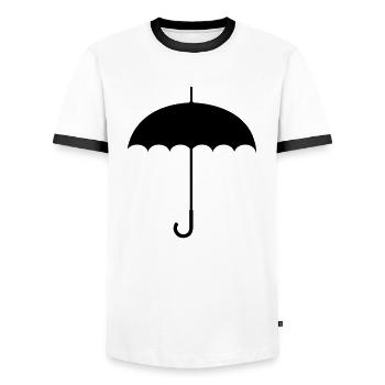 Umbrella - Men's Ringer Shirt - white/black - Front - AI Model Female 172 light (172cm) & AI Model Male 178 dark (178cm)