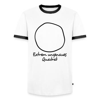Extrem ungenaues Quadrat - Männer Kontrast-T-Shirt - Weiß/Schwarz - Vorne - AI Model Female 172 light (172cm) & AI Model Male 178 dark (178cm)