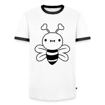 petite abeille mignonne hornisse - T-shirt contrasté Homme - blanc/noir - Devant - AI Model Female 172 light (172cm) & AI Model Male 178 dark (178cm)