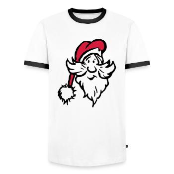 Christmas man icon - Men's Ringer Shirt - white/black - Front - AI Model Female 172 light (172cm) & AI Model Male 178 dark (178cm)