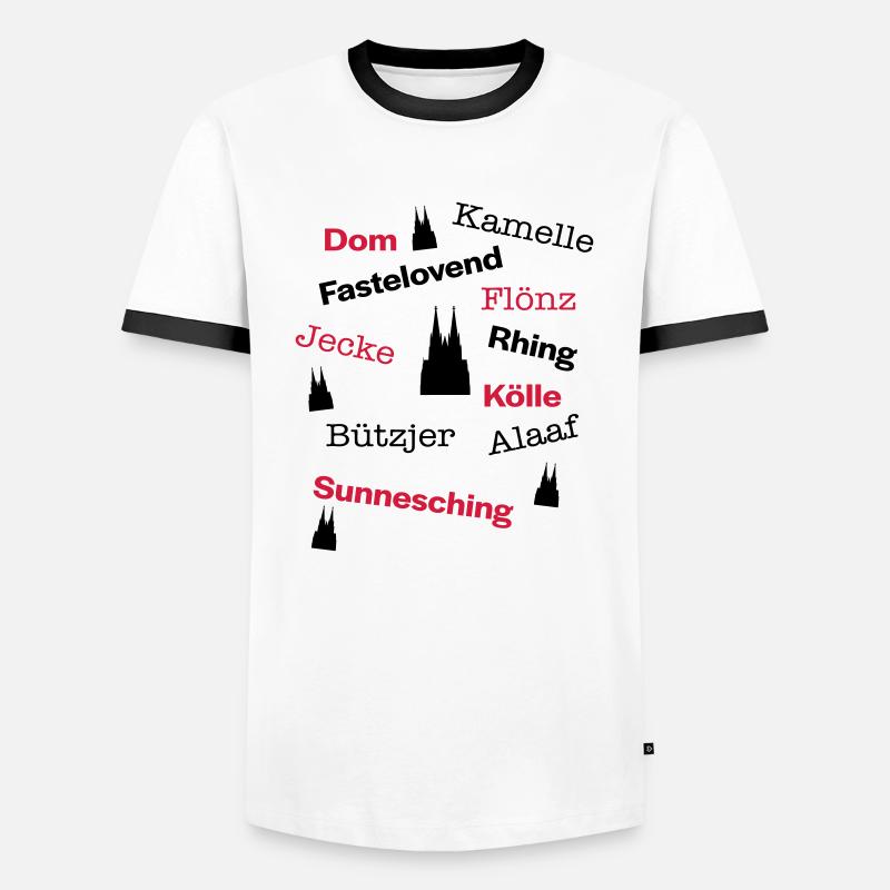 Kölsche Sprache - Männer Kontrast-T-Shirt - Weiß/Schwarz