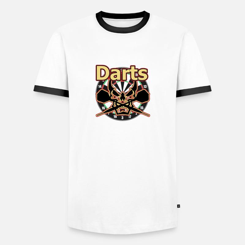 Darts - Männer Kontrast-T-Shirt - Weiß/Schwarz