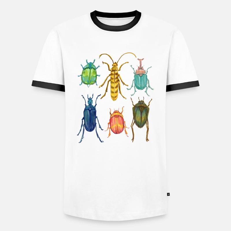 Bunte Kaefer Sammlung - Männer Kontrast-T-Shirt - Weiß/Schwarz