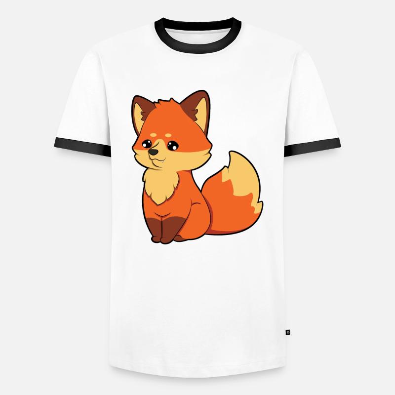 Fuchs - Männer Kontrast-T-Shirt - Weiß/Schwarz