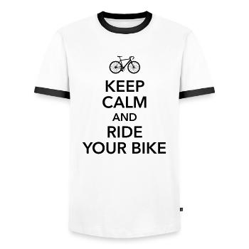 keep calm and ride your bike Fahrrad Drahtesel Rad - Männer Kontrast-T-Shirt - Weiß/Schwarz - Vorne - AI Model Female 172 light (172cm) & AI Model Male 178 dark (178cm)