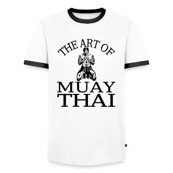 Boxing Fighting Muay Thai - Männer Kontrast-T-Shirt - Weiß/Schwarz - Vorne - AI Model Female 172 light (172cm) & AI Model Male 178 dark (178cm)