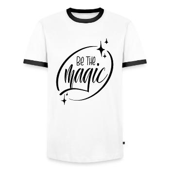 Be the magic - Men's Ringer Shirt - white/black - Front - AI Model Female 172 light (172cm) & AI Model Male 178 dark (178cm)
