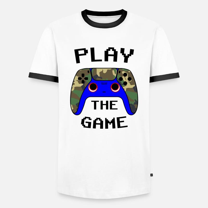 Controller Camo - Men's Ringer Shirt - white/black