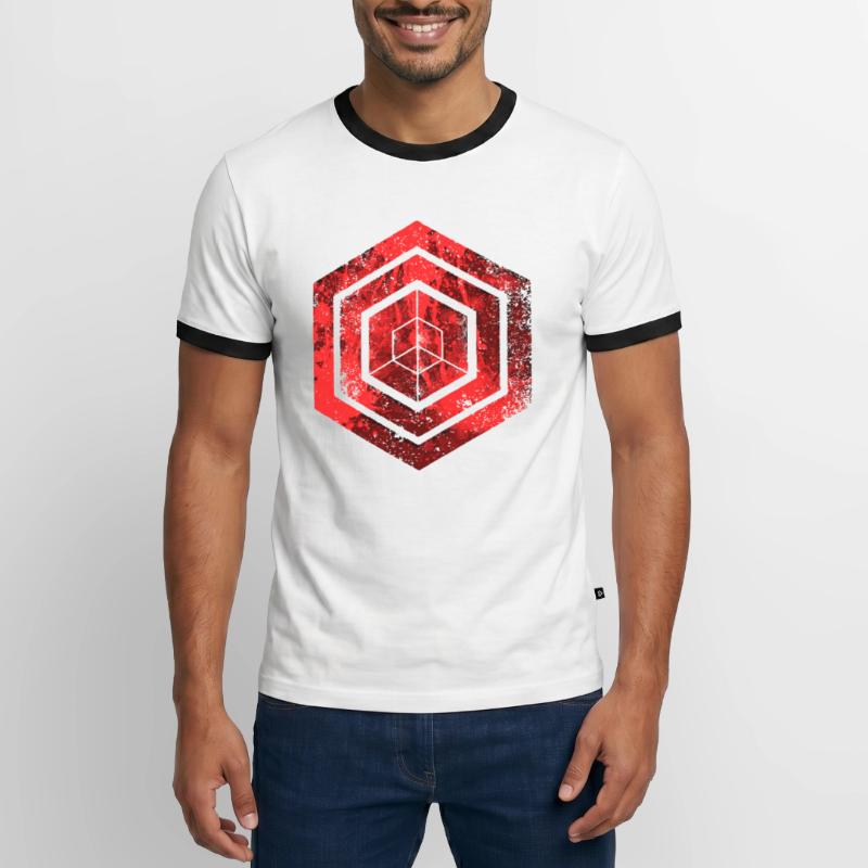 Codage géométrique du programmeur de programmation hexagonale T-shirt contrasté Homme